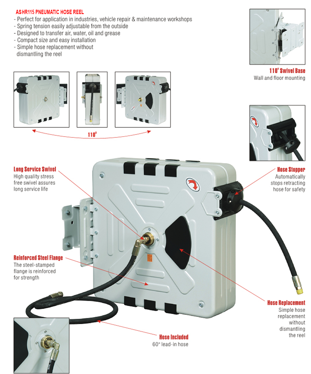 Hydraulic Coil Hose Reel ASHR115 DaTo Tech